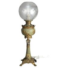 Antique Bradley & Hubbard Classical Brass Parlor Lamp with Verdigris Finish picture