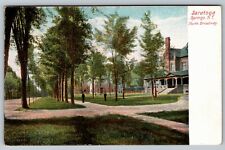 Saratoga Springs NY, North Broadway, Tree Line, New York c1910 Vintage Postcard picture