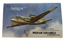 Fly Heron de Havilland Indian Airlines Luggage Label Sticker picture