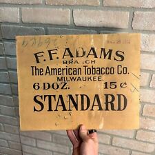 Antique 1914 FF Adams American Tobacco Co Milwaukee scarce cardboard sign picture