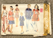 Vintage 1969 Simpicity Pattern #8650 Size 12 Ladies Blouse Jacket Skirt Pants picture