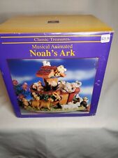 Beautiful Noah's Ark Rotating Music Box Figurine. Double rotation. NEW Open Box picture