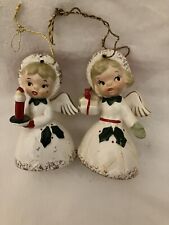 Vintage National Potteries Cleveland NAPCO 1959 Ceramic Christmas Angel Bells picture
