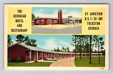 Folkston GA-Georgia, Georgian Motel And Restaurant, Antique, Vintage Postcard picture