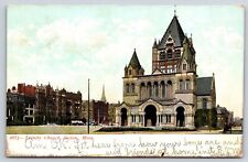 Original Old Vintage Outdoor Postcard Trinity Church Boston Massachusetts 1907 picture