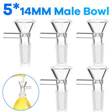 5x 14MM Male Glass Bowl For Water Pipe Hookah Bong Replacement Head picture