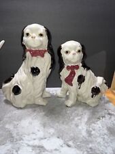 2 Vintage Mantel English Ceramic Spaniels Cavaliers Dogs Staffordshire Style picture