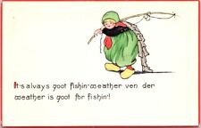 Dutch Fisherman Comic FISHING Postcard - Tuck's picture