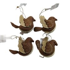 Target 2023 Wondershop Ornament Set of 4 Brown Felt Birds Doves In Flight picture