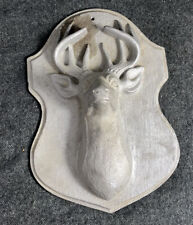 Antique Nice Cast Metal Buck Stag Animal Head Shield Hunt Trophy Plaque ~10