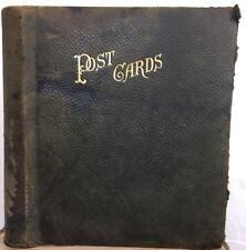 Empty Vintage Post Card Album Very Old cover is rough black late 1800's? picture