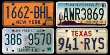 Group of 4 License Plates NEW YORK, TEXAS, ARIZ, NEW HAMPSHIRE Rough 1980-2018 picture