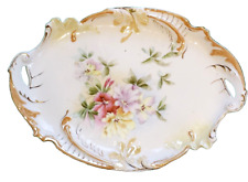 Antique R S Prussia Procelain Vanity Tray Hand Painted Floral 11 1/2