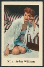 1950's ESTHER WILLIAMS TV & MUSIC STARS DUTCH GUM CARD K 72 EX picture