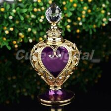 12ml Vintage Crystal Refillable Perfume Bottle Container Purple Collectible Gift picture