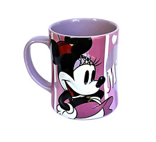 Disney Store Minnie Mouse 3D Pink Purple 16 oz Coffee Mug Cup Hearts Valentines picture