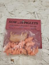 Vintage 1971 Britains LTD Sow And 10 Piglets Pigs Rubber Farmyard Playset NOS picture