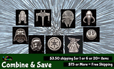 Star Wars Pewter Lapel Pins Darth Vader, Stormtrooper, X-Wing, R2D2, Mythosaur picture