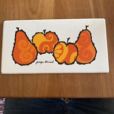 Mid-Century Georges Briard Orange/apple Enamel Metal Tile Trivet / Coasters picture
