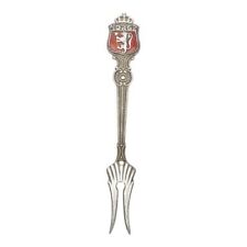 Norway Norge Collectable Display Souvenir Cocktail Fork HS 60 GR Silverplate 4