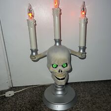 Vintage ‘94 TrendMaster Halloween Skeleton Skull Candelabra Lamp Light Up Candle picture