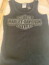 Harley-Davidson Black & Gray 2014 Cotton Tank Top ~Undershirt~ Made In USA Sz M picture