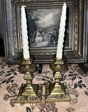 Two Antique 19th Century FrenchArt Nouveau Solid Bronze CandleHolder picture