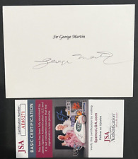 THE BEATLES PRODUCER GEORGE MARTIN SIGNED AUTOGRAPHED 4X6 INDEX CARD JSA COA picture
