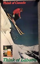 1980 Poster *Think of Labatts Beer* Poster Skiing CANDIAN SKIING 22X36’' M4 PB16 picture