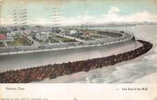 East End of Sea Wall, Gaveston, Texas Postcard c1908 w/ 1 Cent Stamp picture