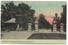 Springfield IL Entrance To Oakridge Cemetery c1911 Postcard Illinois picture
