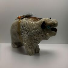 Navajo Handmade Buffalo Large Stone Fetish Carving By Ben Livingston picture