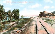 Billings MT Montana Railroad Train Tracks near Yellowstone River Vtg Postcard E9 picture