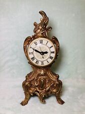 Vintage 40’s - Lanshire Electric Mantle Brass Metal Clock - *Tested/Works* picture