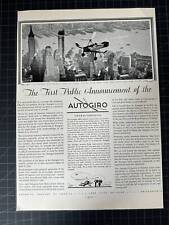 Vintage 1930s Autogiro Aircraft Print Ad picture