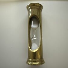 ANTIQUE OR VINTAGE SMALL BRASS HOURGLASS 3.75 INCHES TALL picture