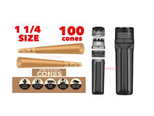 zig zag 1 1/4 size unbleached cone(100PK)+portable cone grinder filler 3in1 picture
