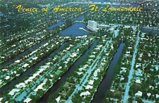 Fort Lauderdale Florida, Venice of America, Aerial View, Vintage Postcard picture