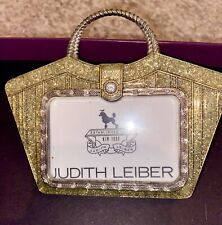 Judith Leiber metal golden purse shaped photo frame picture