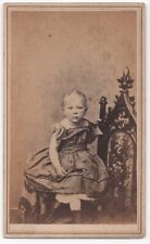 ANTIQUE CDV CIRCA 1860s J. STEVENSON CUTE LITTLE GIRL IN FANCY DRESS BROOKLYN NY picture