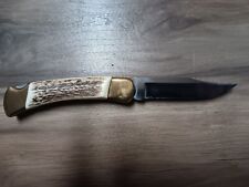  Buck knife 110 with beautiful  thick stag  handle picture