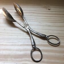 Vintage Large COOPER BROS AND SONS Sheffield England Silver Plated Salad Tongs picture