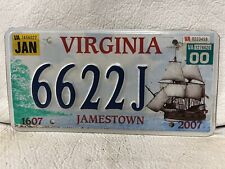 2000 Jamestown Virginia License Plate picture