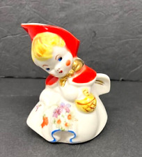 Vintage Little Red Riding Hood Creamer w/ Tab Handle-Crazing on Skirt 5