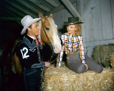 Roy Rogers & Dale Evans in Stable With Trigger 24x36 inch Poster picture
