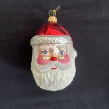 Vintage Kurt Adler Polonaise Collection Glass Santa Head Christmas Tree Ornament picture