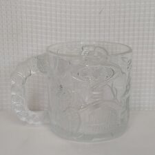 Vintage McDonald's Batman Forever Glass Mug Two Face 90s Clear Textured picture