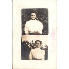 RPPC Two Women in Different Photos on one Vintage Postcard Real Photo Portraits picture