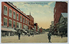 Waterbury CT East Main Street New Haven County Connecticut Postcard 1911 picture