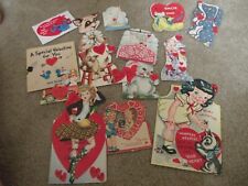 VINTAGE SET OF VALENTINES LOT OF 13 VALENTINES SOME FOLD, SOME MOVE, ALL GREAT picture
